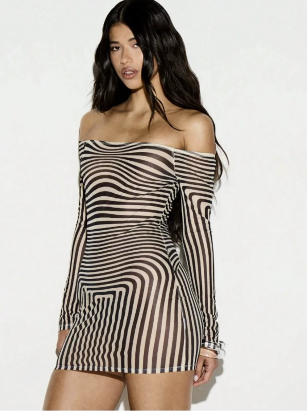 ZARA Sexy Visual Off Shoulder Tube Top Mini Vacation Dress